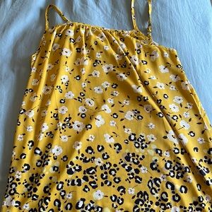 Yellow Cabi Floral Cheetah Tank